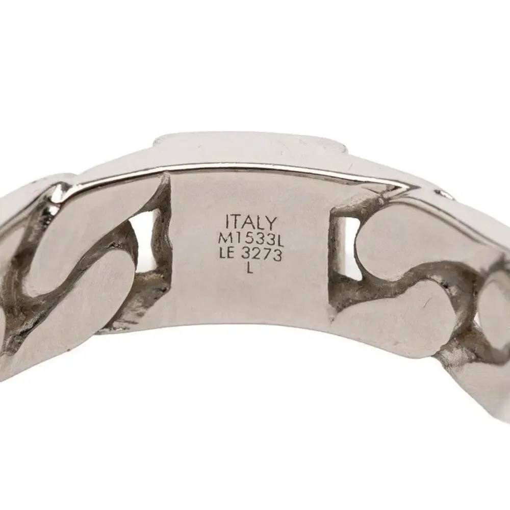 Louis Vuitton Mosaic Chain Metal Ring Silver